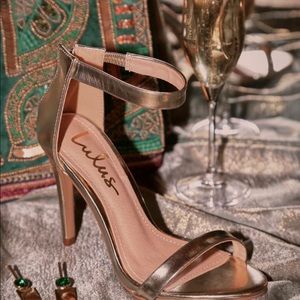 Gold Ankle Strap Lulu’s Heels